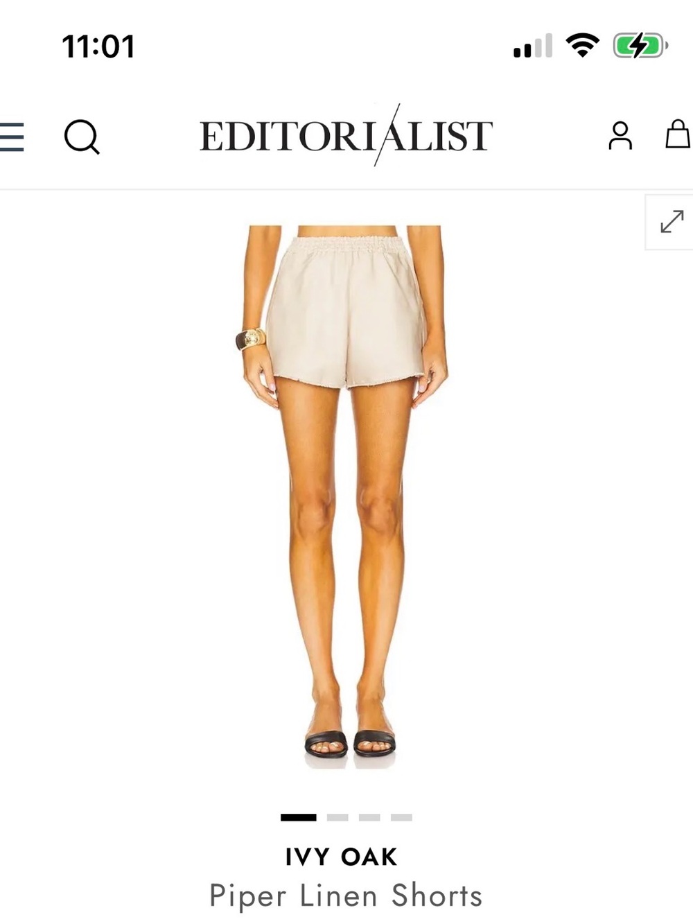 Piper Linen High-Rise Shorts — Cream